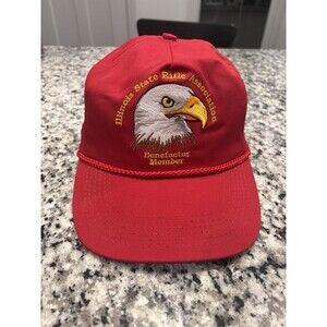 Vintage Illinois State Rifle Association Endowment Red Eagle USA 🇺🇸 Hat